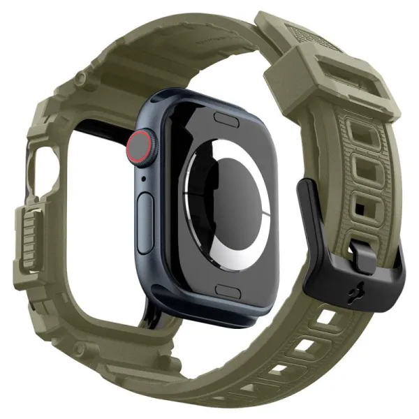 Spigen Rugged Armor Pro - Band with Case for Apple Watch 10 46 mm (Vintage Khaki)