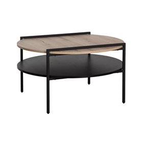 Coffee table HEDVIG 80x80xH45cm, ash/black