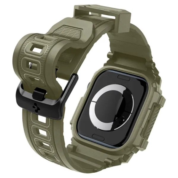 Spigen Rugged Armor Pro - Band with Case for Apple Watch 10 46 mm (Vintage Khaki)