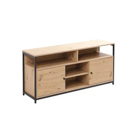 TV table STUDY 120x40xH54cm, oak/black
