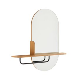 Mirror AALBORG with self 92x15xH93cm, oak