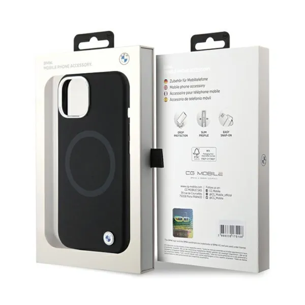 BMW Signature Liquid Silicone MagSafe - Case for iPhone 15 Plus (Black)