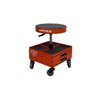 Adjustable height stool with storage on wheels