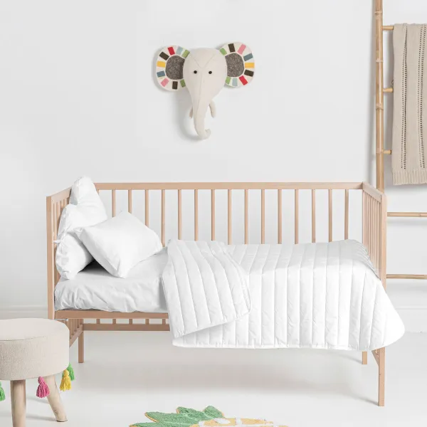 Voodikate HappyFriday Basic Kids Dash Valge 100 x 130 cm