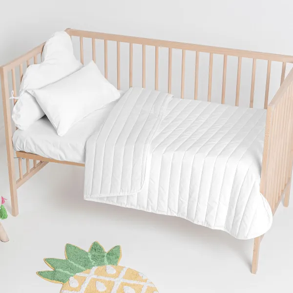 постельное покрывало HappyFriday Basic Kids Dash Белый 100 x 130 cm