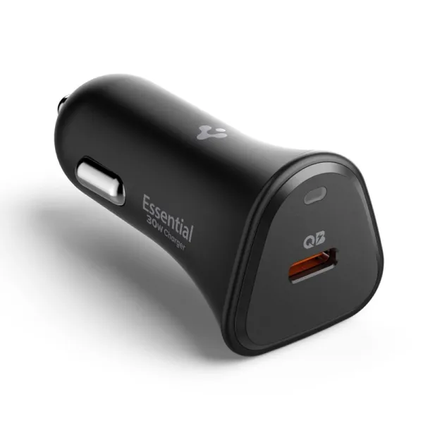 Spigen Essential EV301 - USB-C PD 3.0 PPS 30W Car Charger (Black)