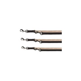 Softline Elegance adjustable leash, M–L: 2.00 m/20 mm, black/beige