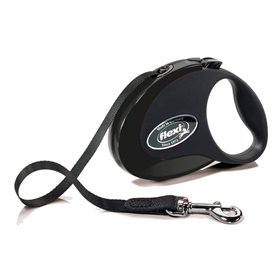 Walking leash Flexi Style S Ribbon 3m, black, Flexi