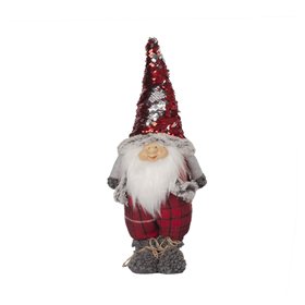 Standing SANTA M, red glitter, H41cm