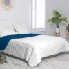 Kaksipuolinen päiväpeitto HappyFriday Basic Dash Valkoinen Laivastonsininen 270 x 260 cm