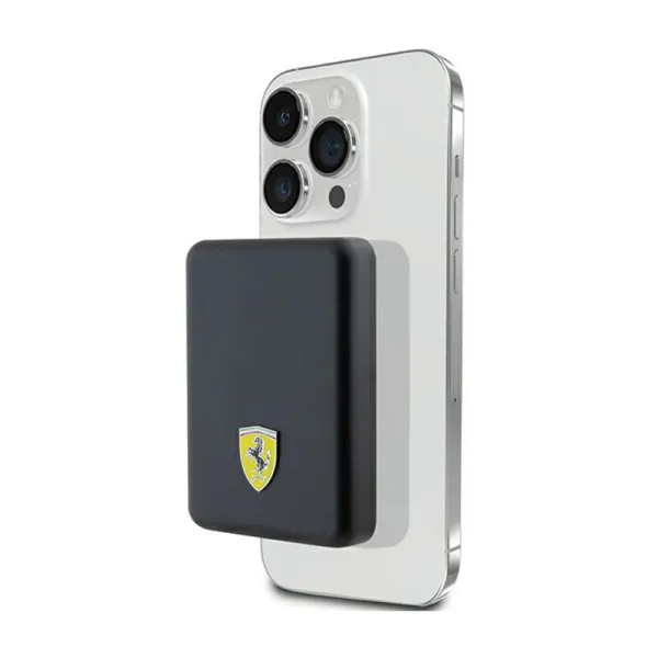 Ferrari Metal Logo MagSafe - Induction Power Bank 5000 mAh 15W MagSafe (Black)
