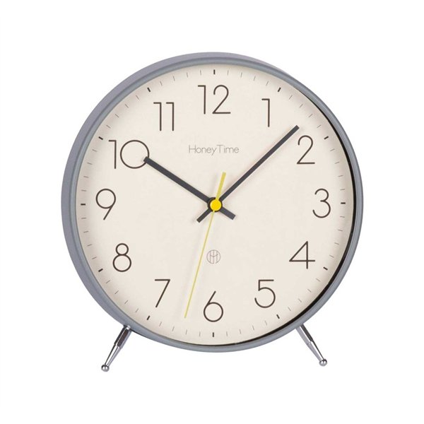 Clock TIMELINE H21.8cm, grey