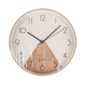 Wall clock WOODY D34cm, wood triangle