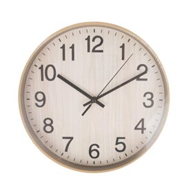 Wall clock WOODY D30cm, light wood texture