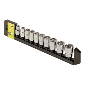 Hex socket set on rail Irimo 10pcs 10-24mm 1/2"
