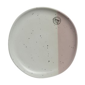 Plate LUVE D27cm, white and pink