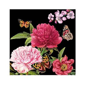 Napkins 33x33cm, Peonien Black