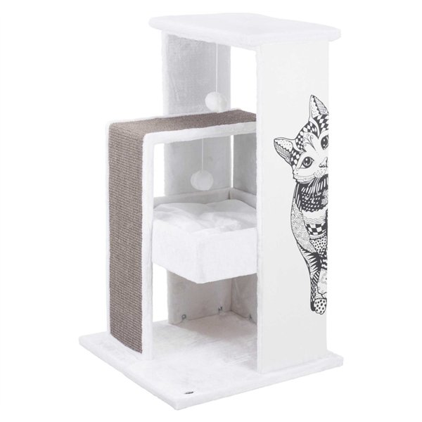 Maria scratching post, 101 cm, white/grey