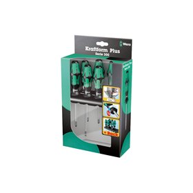 Wera Kraftform Plus LaserTip screwdrivers set 6 pcs PH+PZ+SL, with rack