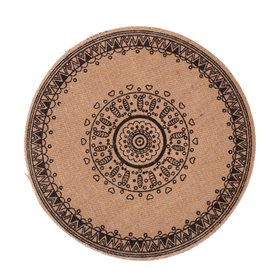Placemat SUN D38cm, black print, mix