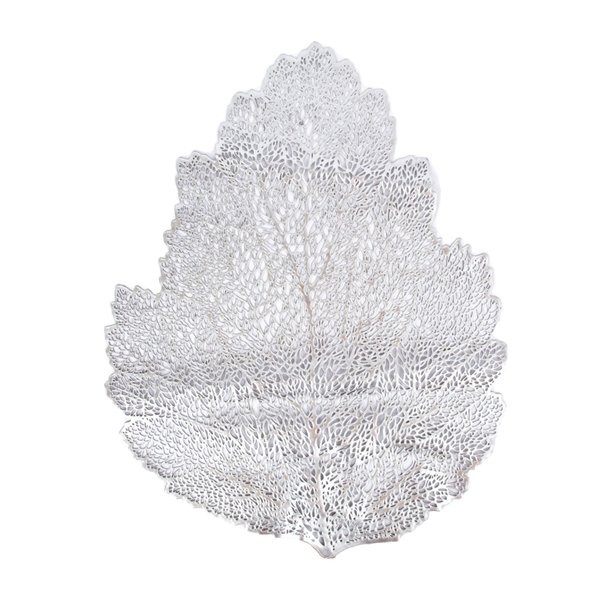 Placemat BIG LEAF, 36x45cm, silver