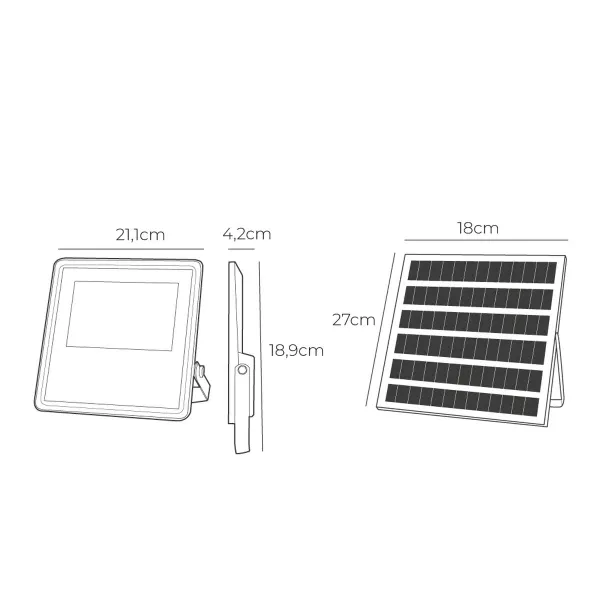 Užtvindanti šviesa / projektoriaus šviesa EDM 31856 Slim Pilka 50 W 600 lm Saulės energijos (6500 K)