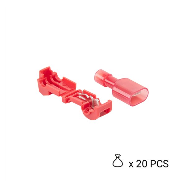 Connector for cables with maximum diameter 2,7mm RED, 20pcs.