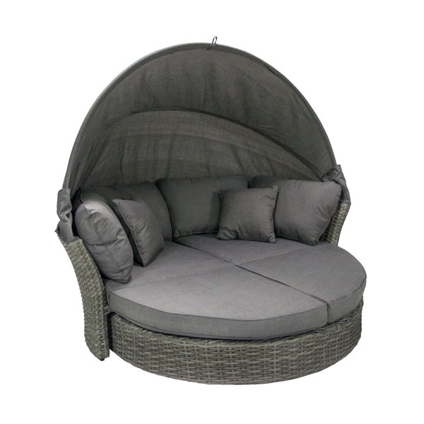 Sofa MUSE-2 with canopy, grey