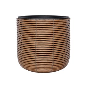 Planter WICKER D35xH36cm, brown