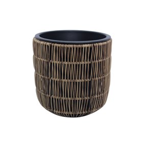 Planter WICKER D27xH28cm, light brown