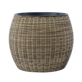 Planter WICKER D48xH40cm, light brown