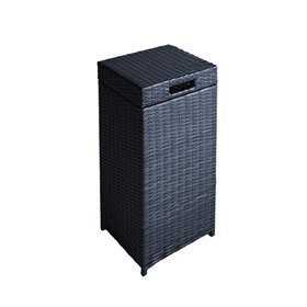 Trash box WICKER 36x36xH80cm, black