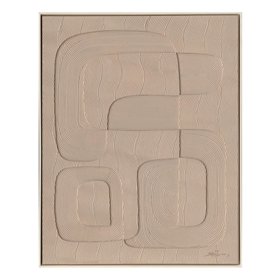 Painting with frame 80x100cm, light brown shape