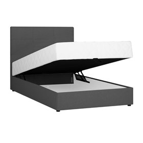 Continental bed Leiko, 120x200cm, grey