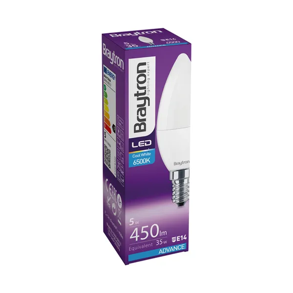 BRY-ADVANCE-5W-E14-C37-6500K-LED BULB