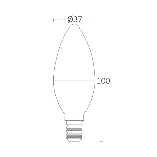 BRY-ADVANCE-5W-E14-C37-6500K-LED BULB