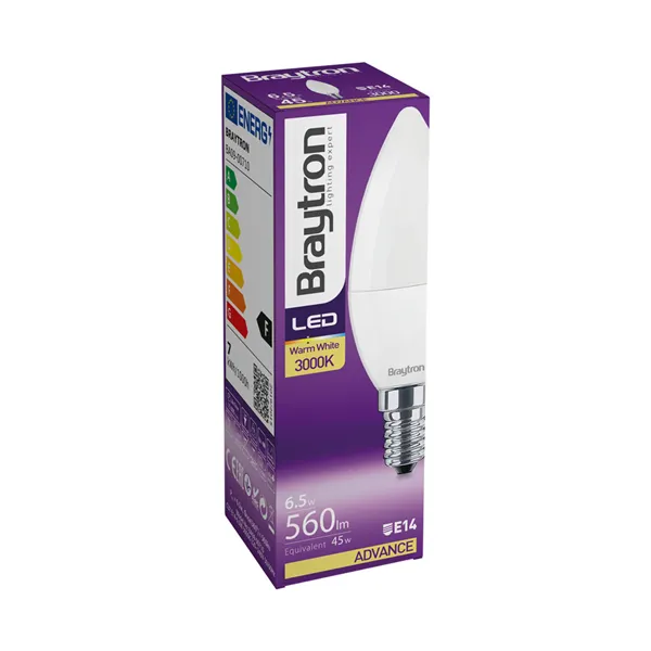 BRY-ADVANCE-6,5W-E14-C37-3000K-LED BULB