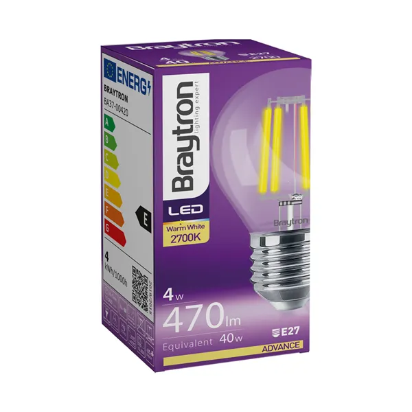 BRY-ADVANCE-4W-E27-G45-CLR-3000K-LED BULB