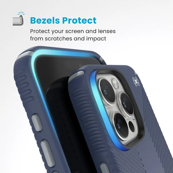 Speck Presidio2 Grip - iPhone 16 Pro Max Case (Coastal Blue / Dust Gray / White)