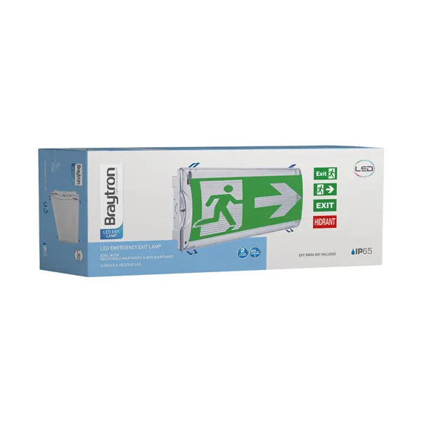 BRY-EXIT-LED-5W-DUAL-IP65-WHT-EMERGENCY EXIT
