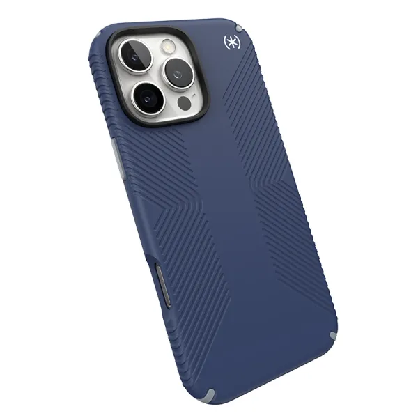 Speck Presidio2 Grip - iPhone 16 Pro Max Case (Coastal Blue / Dust Gray / White)