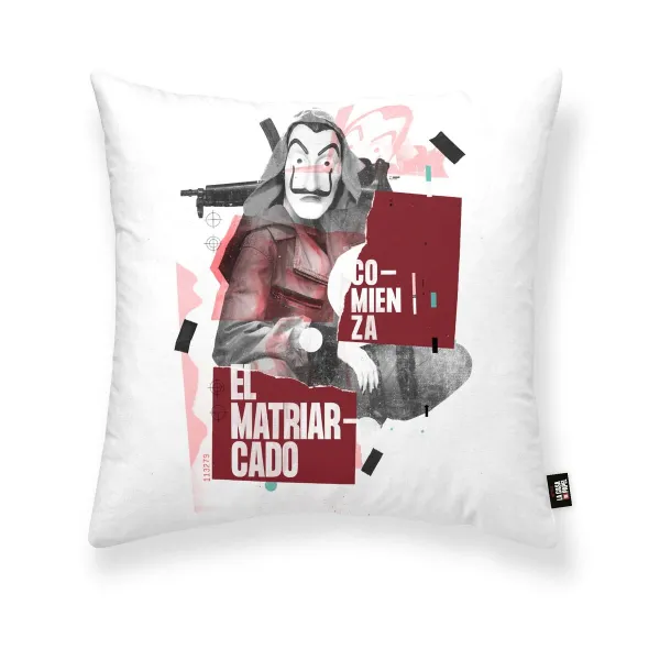 Чехол для подушки La casa de papel Aikido A Белый Разноцветный 45 x 45 cm