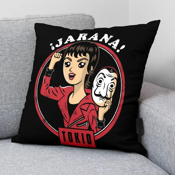 Чехол для подушки La casa de papel Chibi B Чёрный Разноцветный 45 x 45 cm