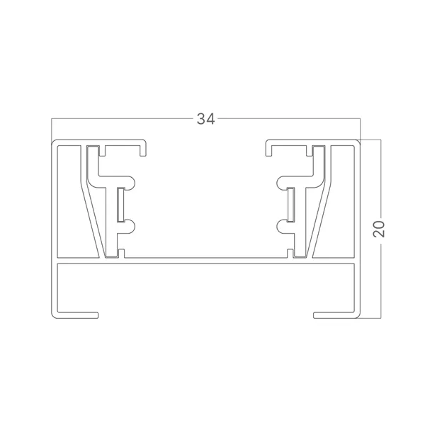 BRY-2M-2WRS-WHT-TRACK RAIL