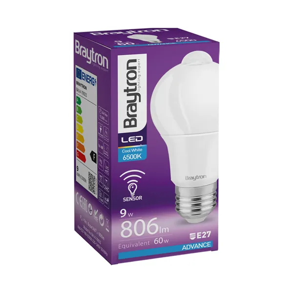 BRY-ADVANCE-9W-MO.SENS.-E27-A60-6500K-LED BULB