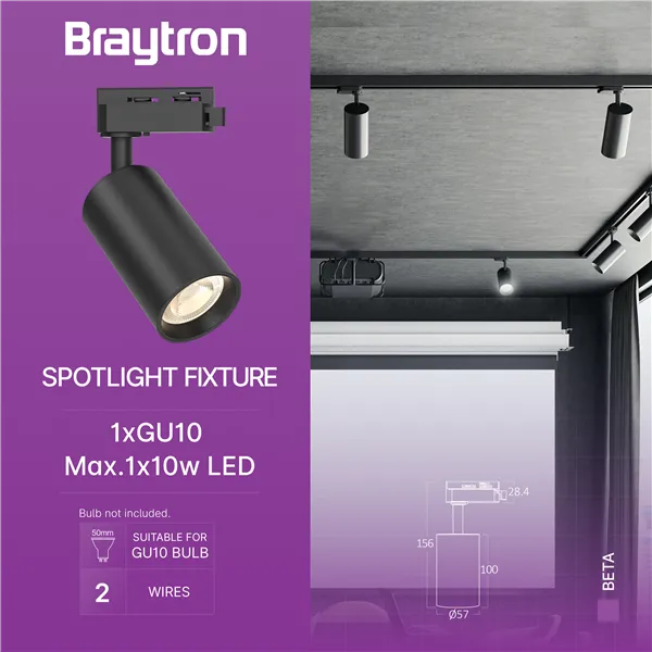BRY-BETA-TR2-BLC-GU10-2WRS-TRACKLIGHT