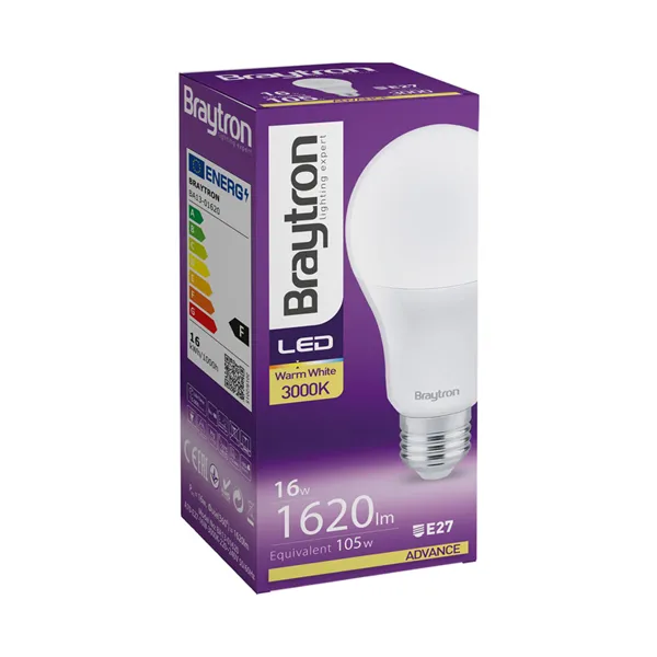 BRY-ADVANCE-16W-E27-A65-3000K-LED BULB