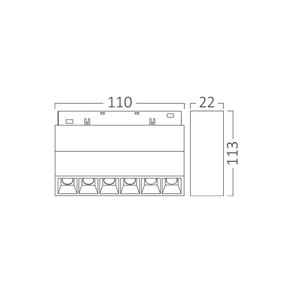 BRY-M20-WSL110-6W-48VDC-4000K-BLC-MAG. LINEAR