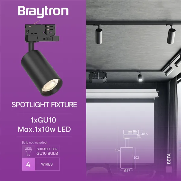 BRY-BETA-TR2-BLC-GU10-4WRS-TRACKLIGHT