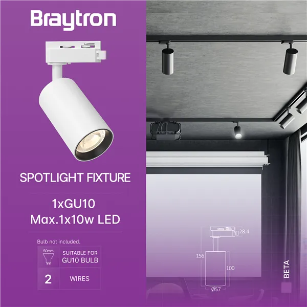 BRY-BETA-TR2-WHT-GU10-2WRS-TRACKLIGHT
